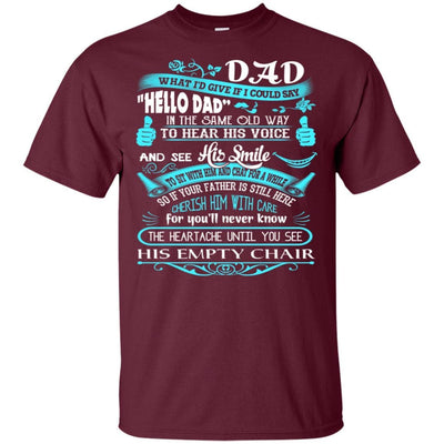 BigProStore Hello Dad Missing My Daddy In Heaven Father's Day Loss Father T-Shirt G200 Gildan Ultra Cotton T-Shirt / Maroon / S T-shirt