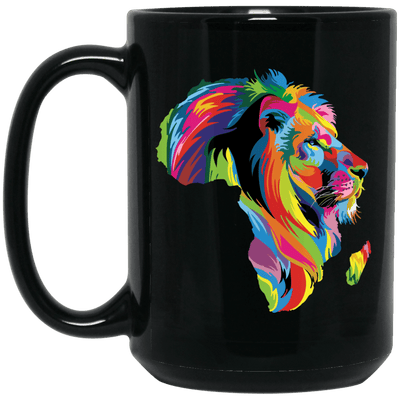BigProStore Colorful Lion Coffee Mug African American Melanin Women Men Cup Design BM15OZ 15 oz. Black Mug / Black / One Size Coffee Mug