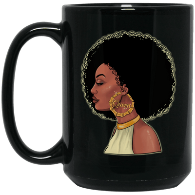 BigProStore African American Queen Mug Proud Melanin Women Men Pro Black Girl Rock BM15OZ 15 oz. Black Mug / Black / One Size Coffee Mug