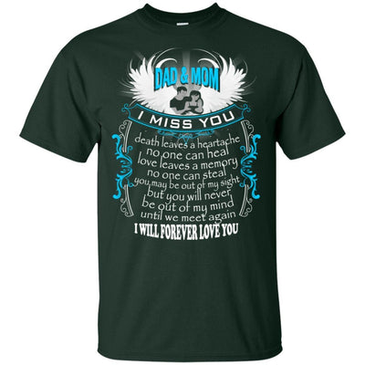 BigProStore I Miss My Dad And Mom In Heaven T-Shirt Cool Father's Day Gift Idea G200 Gildan Ultra Cotton T-Shirt / Forest / S T-shirt
