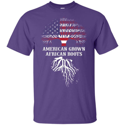 BigProStore American Grown African Roots T-Shirt For Pro Black People Afro Girl G200 Gildan Ultra Cotton T-Shirt / Purple / S T-shirt
