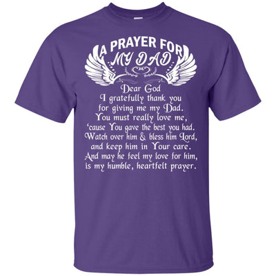 BigProStore A Prayer For My Dad Tshirt Happy Birthday In Heaven Father Death Quote G200 Gildan Ultra Cotton T-Shirt / Purple / S T-shirt