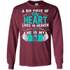 BigProStore A Big Piece Of My Heart Is My Dad In Heaven T-Shirt Father's Day Gift G240 Gildan LS Ultra Cotton T-Shirt / Maroon / S T-shirt