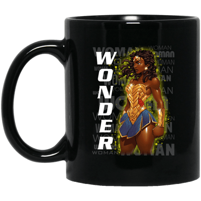 BigProStore Wonder Black Girl Melanin Queen Rock Mug African History Coffee Cup BM11OZ 11 oz. Black Mug / Black / One Size Coffee Mug