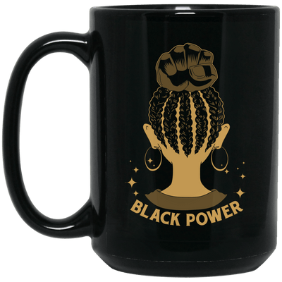 BigProStore Black Power Coffee Mug African American Cup For Melanin Poppin Women BM15OZ 15 oz. Black Mug / Black / One Size Coffee Mug