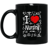BigProStore Nurse Mug I Love Nursing Heart Heartbeat Cool Nursing Gifts BM11OZ 11 oz. Black Mug / Black / One Size Coffee Mug