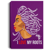 BigProStore African American Canvas Wall Art I Love My Roots Black History Canvas Art Living Room Decor CANPO75 Portrait Canvas .75in Frame / Purple / 8" x 12" Apparel