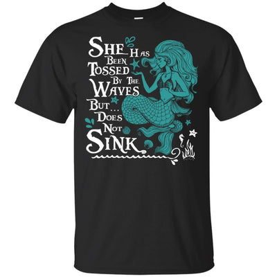 BigProStore Mermaid T-Shirt She Has Been Tossed By The Waves G200 Gildan Ultra Cotton T-Shirt / Black / S T-shirt