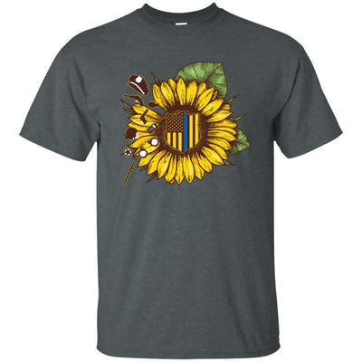 Sunflower Police T-Shirt Cool Thin Blue Line Flag Cop Tee Gift Idea