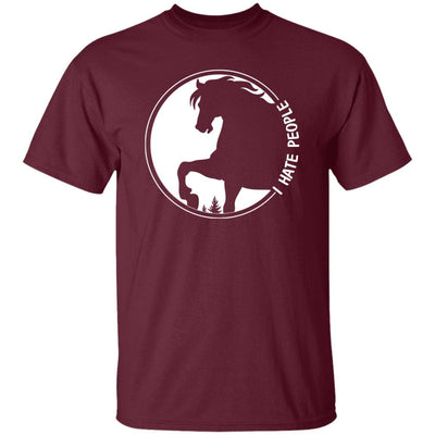 BigProStore Horse Lover Shirt Funny I Hate People Horse Design T-Shirt Maroon / S T-Shirts