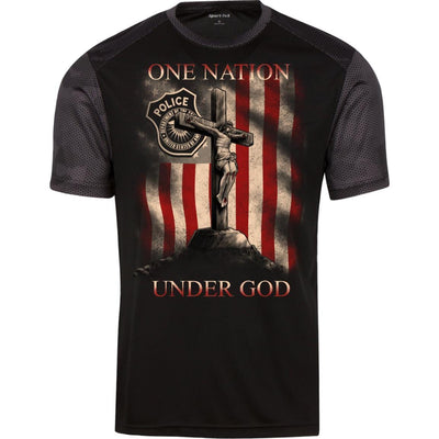 One Nation Under God Police Officer T-Shirt Law Enforcement Cop Tees