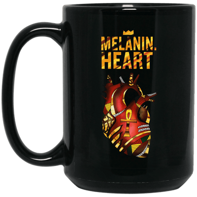 BigProStore Melanin Heart Mug African American Coffee Cup Pro Black People Design BM15OZ 15 oz. Black Mug / Black / One Size Coffee Mug