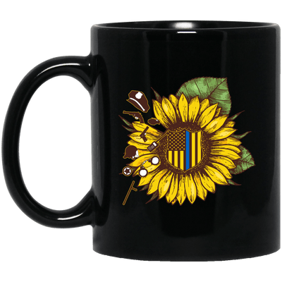 BigProStore Sunflower Police Mug Cool Thin Blue Line Flag Law Enforcement Gifts BM11OZ 11 oz. Black Mug / Black / One Size Coffee Mug