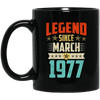 Legend Born March 1977 Coffee Mug 42nd Birthday Gifts