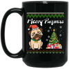BigProStore Merry Pugmas Mug Cool Pug Gifts For Puggy Puppies Love BM15OZ 15 oz. Black Mug / Black / One Size Coffee Mug
