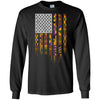BigProStore African American Flag T-Shirt For Pro Black People Melanin Women Men G240 Gildan LS Ultra Cotton T-Shirt / Black / S T-shirt
