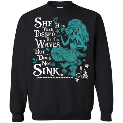 BigProStore Mermaid T-Shirt She Has Been Tossed By The Waves G180 Gildan Crewneck Pullover Sweatshirt  8 oz. / Black / S T-shirt