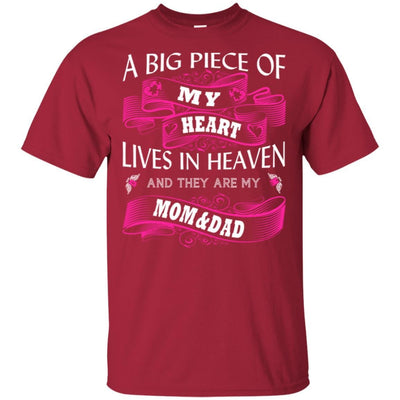 BigProStore A Big Piece Of My Heart Lives In Heaven Is My Angel Dad Mom T-Shirt G200 Gildan Ultra Cotton T-Shirt / Cardinal / S T-shirt