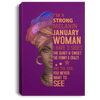 BigProStore African American Canvas Painting I Am A Strong Melanin January Woman Afro Girl Canvas Black Art Living Room Decor CANPO75 Portrait Canvas .75in Frame / Purple / 8" x 12" Apparel