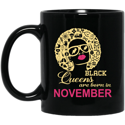 BigProStore Nurse Mug Black Queens Are Born In November Birthday Nursing Gifts BM11OZ 11 oz. Black Mug / Black / One Size Coffee Mug