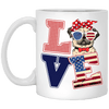 Love Pug Mug Independence 4th July Pug Gifts For Puggy Puppies Lover