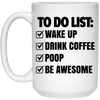 Mermaid Mug Funny To Do List Wake Up Drink Coffee Poop Be Awesome