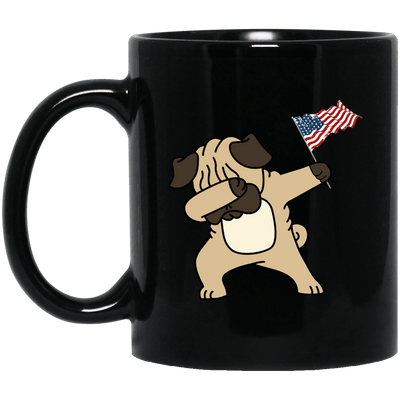 BigProStore Pug Dabbing Mug Independence 4th July Pug Gifts Puggy Puppies Lover BM11OZ 11 oz. Black Mug / Black / One Size Coffee Mug