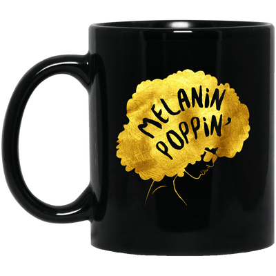BigProStore Melanin Poppin' Mug African American Coffee Cup For Pro Black People BM11OZ 11 oz. Black Mug / Black / One Size Coffee Mug