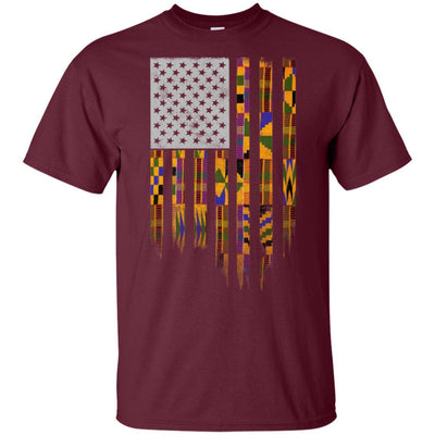 BigProStore African American Flag T-Shirt For Pro Black People Afro Melanin Women G200 Gildan Ultra Cotton T-Shirt / Maroon / S T-shirt