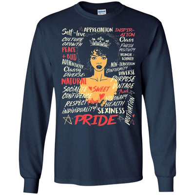 BigProStore African American Black Girl Rock Pride T-Shirt For Melanin Afro Girls G240 Gildan LS Ultra Cotton T-Shirt / Navy / S T-shirt