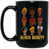 BigProStore Black Beauty African Coffee Mug Cup Design For Melanin Women Afro Girl BM15OZ 15 oz. Black Mug / Black / One Size Coffee Mug
