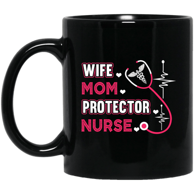BigProStore Nurse Mug Wife Mom Protector Nurse Cool Nursing Gifts BM11OZ 11 oz. Black Mug / Black / One Size Coffee Mug
