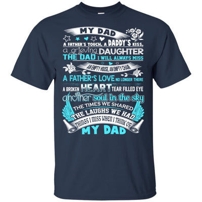 My Dad My Hero My Angel Father's Day T-Shirt Happy Birthday In Heaven