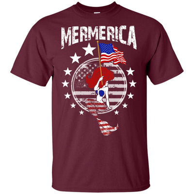 BigProStore Mermerica Mermaid T-shirt G200 Gildan Ultra Cotton T-Shirt / Maroon / S T-shirt