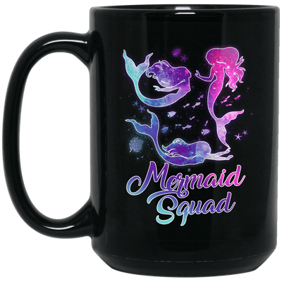 Mermaid Coffee Mug Mermaid Squad For Girls Who Loves Blue Purple Hair Colors