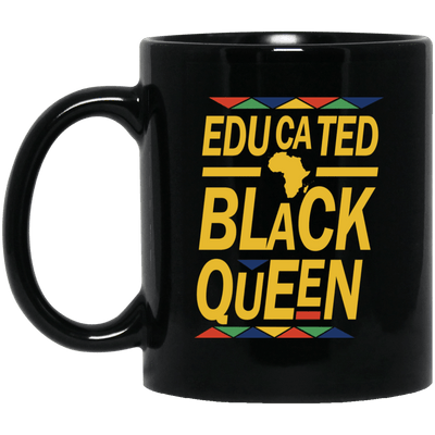 BigProStore Educated Black Queen Mug African American Coffee Cup For Afro Girls BM11OZ 11 oz. Black Mug / Black / One Size Coffee Mug