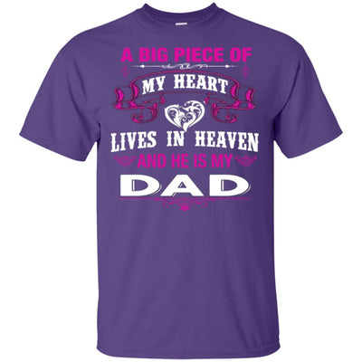 BigProStore A Big Piece Of My Heart Is My Dad Lives In Heaven Remembering T-Shirt G200 Gildan Ultra Cotton T-Shirt / Purple / S T-shirt