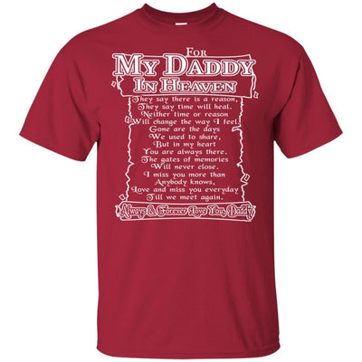 BigProStore For My Daddy In Heaven T-Shirt Missing Dad Poem Father's Day Gift Idea G200 Gildan Ultra Cotton T-Shirt / Cardinal / S T-shirt