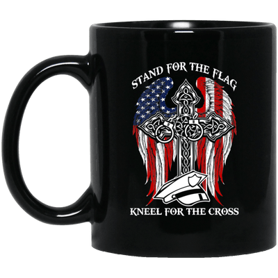BigProStore Police Mug Stand For The Flag Kneel For The Cross Law Enforcement Gift BM11OZ 11 oz. Black Mug / Black / One Size Coffee Mug