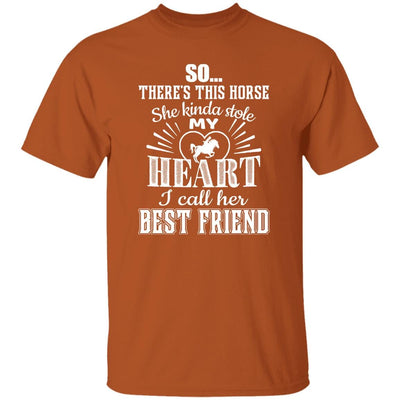 BigProStore Horse Lover Shirt My Horse My Best Friend Horse Girl T-Shirt Texas Orange / S T-Shirts