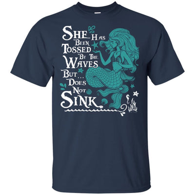 BigProStore Mermaid T-Shirt She Has Been Tossed By The Waves G200 Gildan Ultra Cotton T-Shirt / Navy / S T-shirt