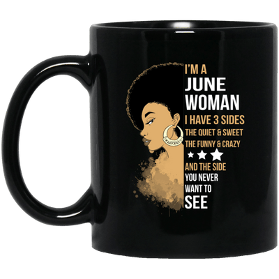 BigProStore I'm June Woman Brithday Mug For African Coffee Cup Pro Black Girl Rock BM11OZ 11 oz. Black Mug / Black / One Size Coffee Mug