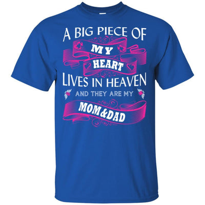 BigProStore A Big Piece Of My Heart Lives In Heaven Is My Angel Dad Mom T-Shirt G200 Gildan Ultra Cotton T-Shirt / Royal / S T-shirt
