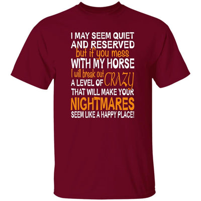 BigProStore Horse Lover Shirt Mess With My Horse Funny Shirt Horse Lover Gift Garnet / S T-Shirts
