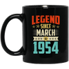 Legend Born March 1954 Coffee Mug 65th Birthday Gifts
