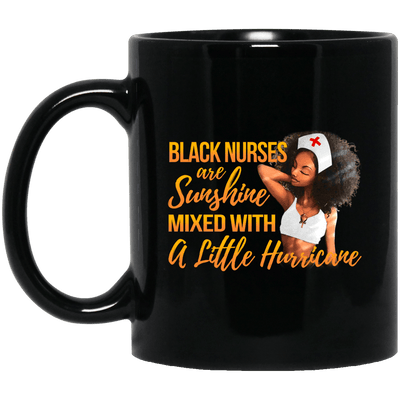 BigProStore Black Nurses Are Sunshine Mixed With Little Hurricane Afro Coffee Mug BM11OZ 11 oz. Black Mug / Black / One Size Coffee Mug