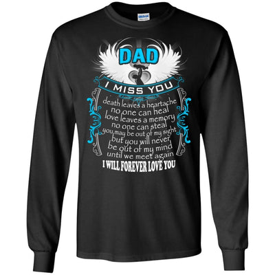 BigProStore I Miss My Dad In Heaven T-Shirt Happy Fathers Day To My Dad In Heaven G240 Gildan LS Ultra Cotton T-Shirt / Black / S T-shirt