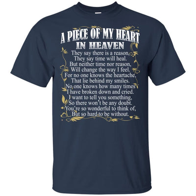 BigProStore A Piece Of My Heart In Heaven T-Shirt Memory Of Dad Father's Day Gifts G200 Gildan Ultra Cotton T-Shirt / Navy / S T-shirt