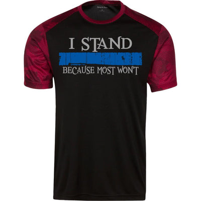 I Stand Because Most Won't Thin Blue Line T-Shirt Police Officer Tee