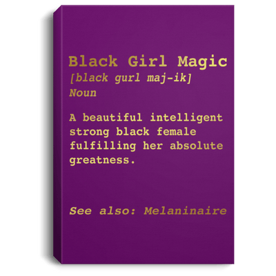 BigProStore African American Canvas Painting Black Girl Magic Melaninaire Beautiful Intelligent Strong Girl Afrocentric Living Room Decor CANPO75 Portrait Canvas .75in Frame / Purple / 8" x 12" Apparel